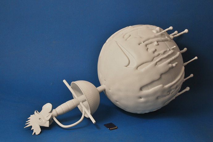 Скульптура с футбольным мячом - 3д печать из пластика АБС